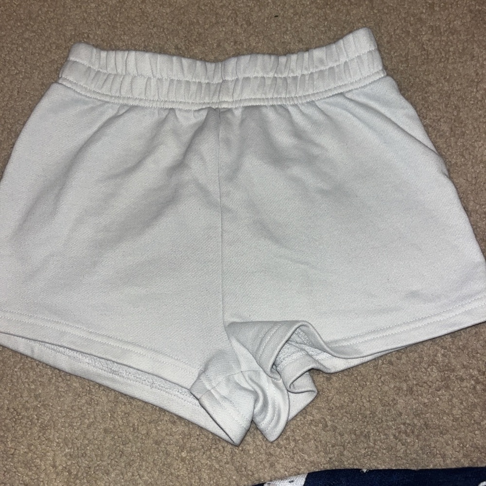 White sweat shorts shorts
